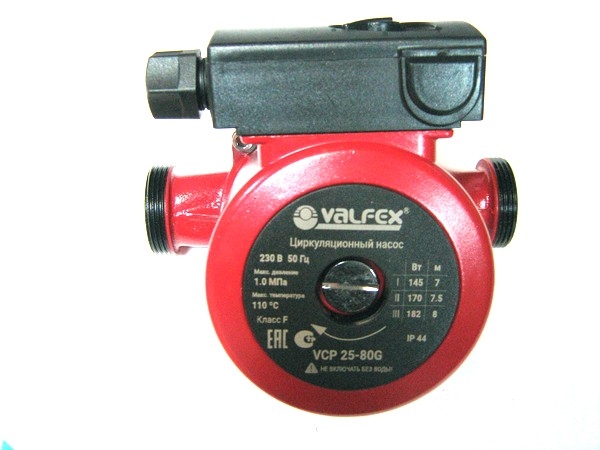 Циркуляционный насос VALFEX VCP 25-80G 180 мм (с гайками)